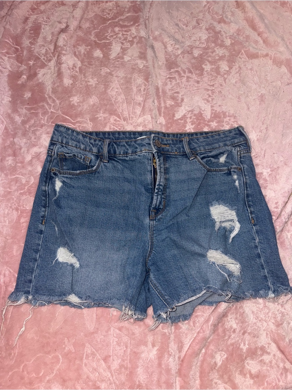 Old Navy Distressed Blue Denim Cutoff Shorts